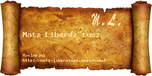Matz Liberátusz névjegykártya